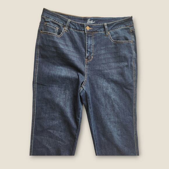 Billie Women's Jeans Dark Wash Raw Hem Straight Leg High-rise Size 14 - Picture 3 of 8